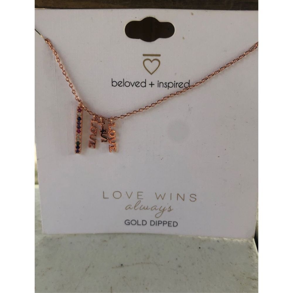 Rose Gold Love Necklace Slide Women's Necklace